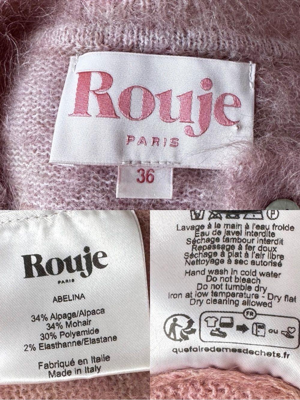 Rouje ABELINA Cardigan in Pale Pink FR: 36 US: 4 - Picture 9 of 13